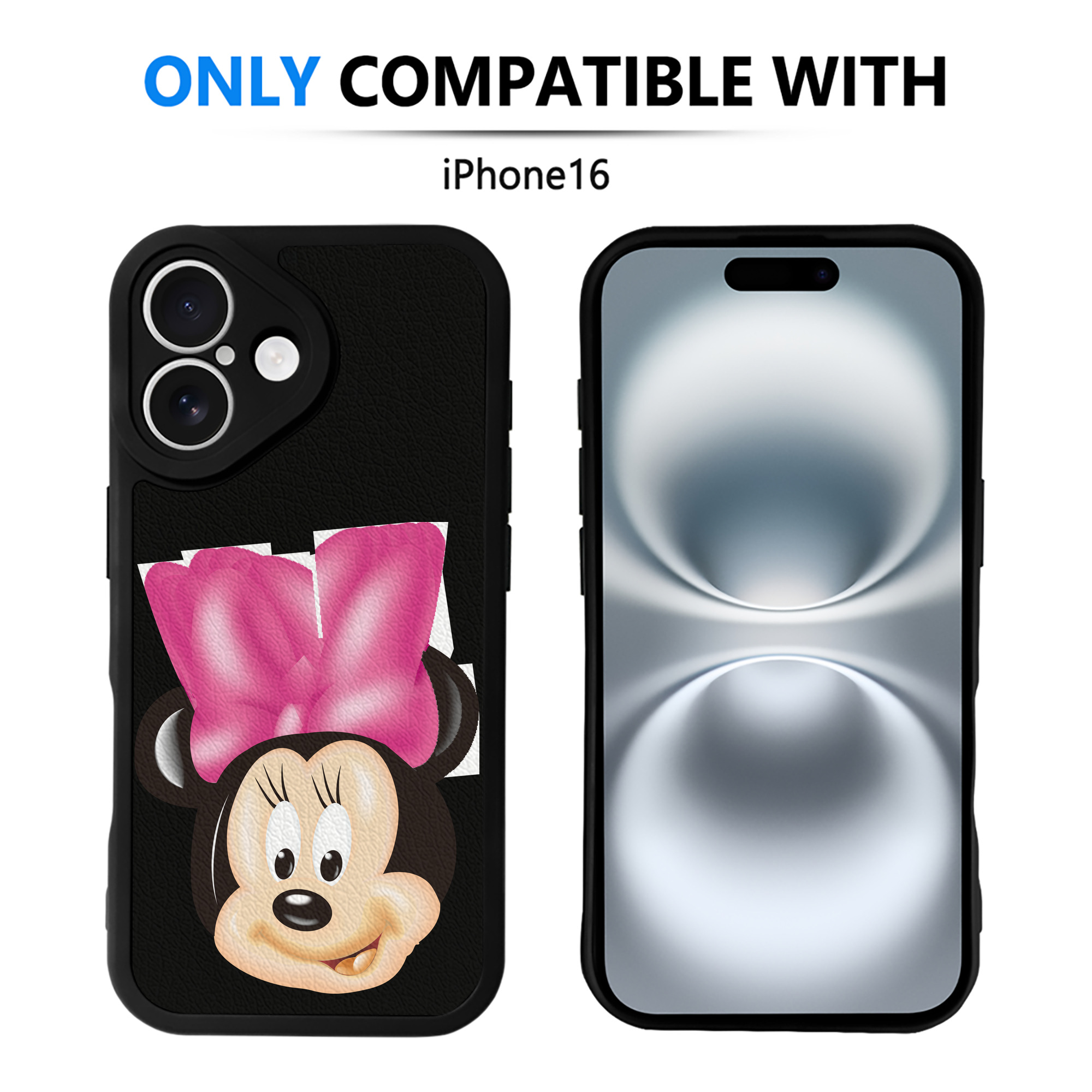 （画像用） ミッキーマウス Mickey Mouse 【iPhone 16シリーズ対応】シリコンスマホケース（レザー調） 材質：シリコン